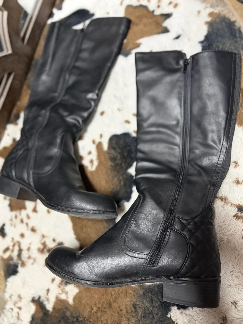 Arizona Jean Company Black Over-the-Knee Quilted Buckle Boots
